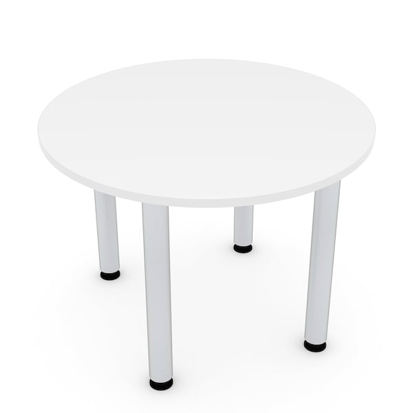 42 in W, 42 in L, 29 in H, Engineered Wood Top, White
